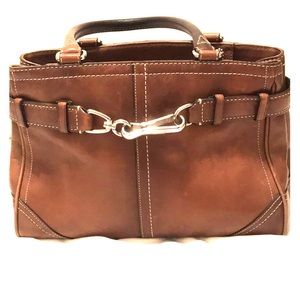 Light brown leather coach bag
